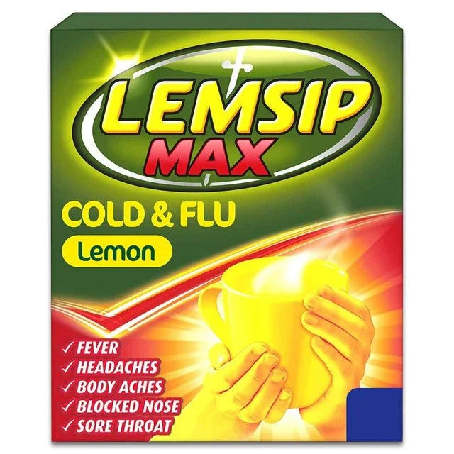 Lemsip Max Cold & Flu Lemon Sachets x 5 - Reckitt Benckiser EasyMeds Pharmacy
