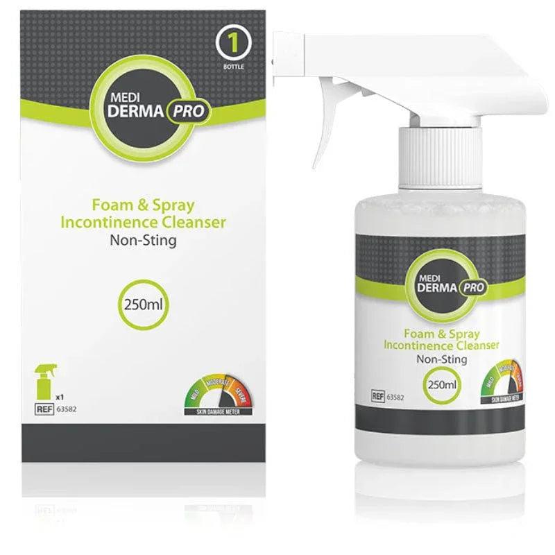 Medi Derma PRO Foam & Spray No Sting Incontinence Cleanser 250ml - Medicareplus EasyMeds Pharmacy