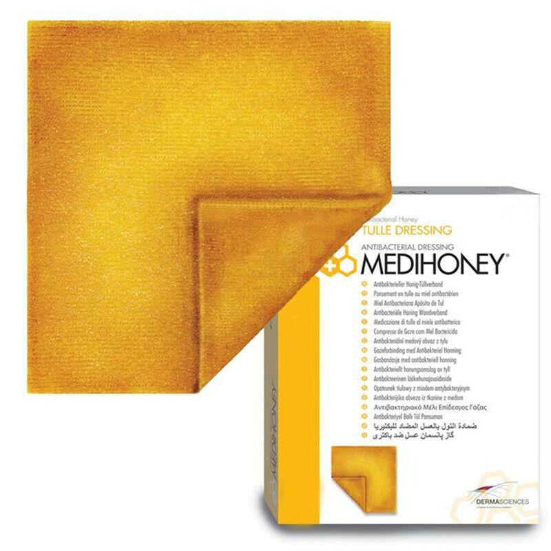 Medihoney Antibacterial Tulle Honey Mesh Dressing 5cm x 5cm x 5 - Medihoney EasyMeds Pharmacy