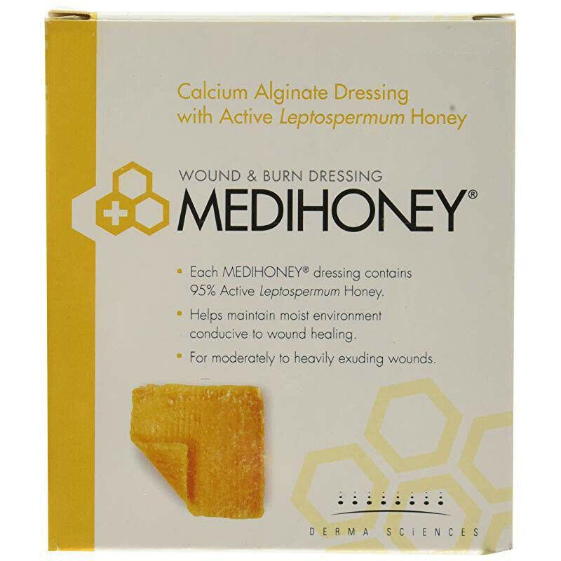 Medihoney Honey Calcium Alginate Dressing 5cm x 5cm x 10 - Medihoney EasyMeds Pharmacy