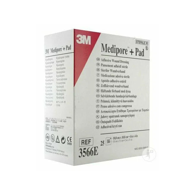 Medipore Low Adherent Absorbent Pad 10cm x 10cm (3566E) - Medipore EasyMeds Pharmacy