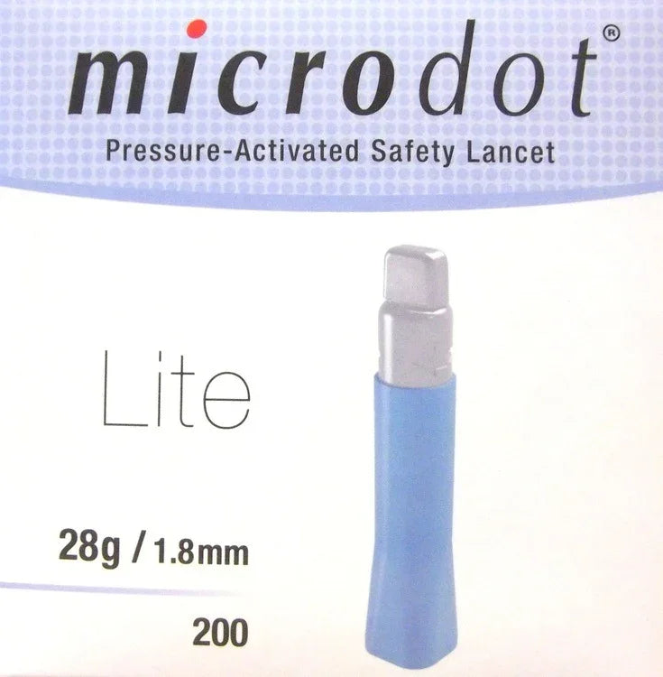 Microdot Lite Lancets 28 Guage 1.8mm x 200 - Cambridge Sensors EasyMeds Pharmacy