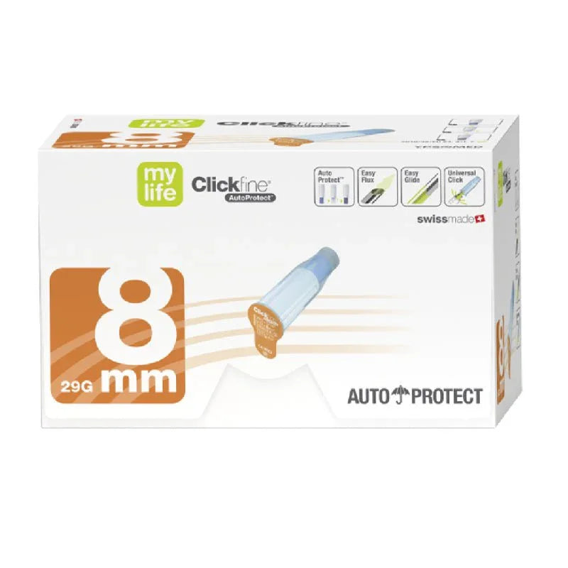 Mylife Clickfine Auto Protect Pen Needles 8mm x 100 - Ypsomed Limited EasyMeds Pharmacy