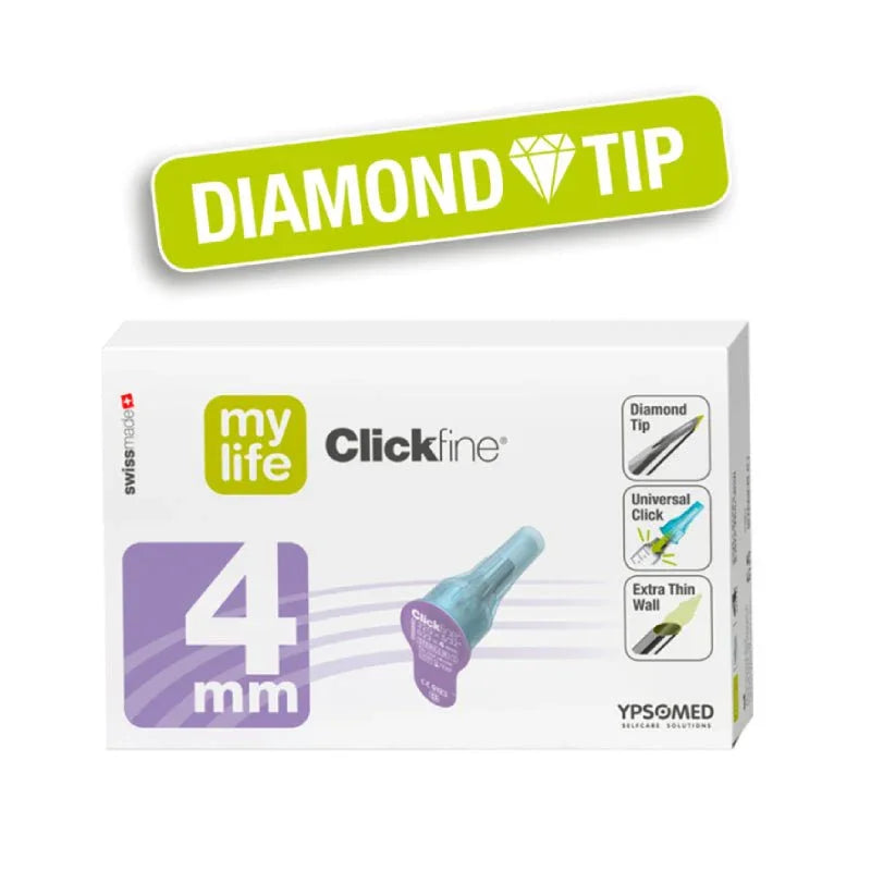 Mylife Clickfine Diamond Tip Pen Needles 4mm x 100 - Ypsomed Limited EasyMeds Pharmacy