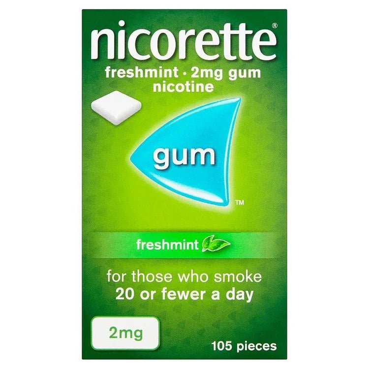 Nicorette Freshmint Sugar Free Nicotine Gum 2mg x 105 - Nico-rette EasyMeds Pharmacy