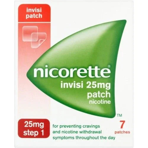Nicorette Invisi Patch (Step 1) 25mg x 7 - Nicorette EasyMeds Pharmacy