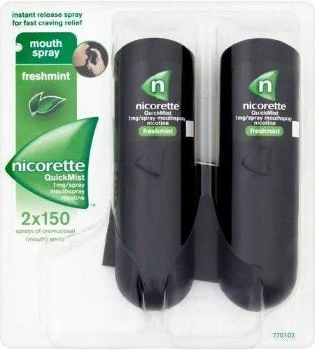 Nicorette QuickMist Freshmint Mouthspray Duo 1mg 2 x 150d Sprays - Nicorette EasyMeds Pharmacy