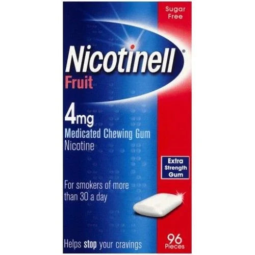 Nicotinell Fruit Medicated Chewing Gum 4mg x 96 - Johnson & Johnson EasyMeds Pharmacy