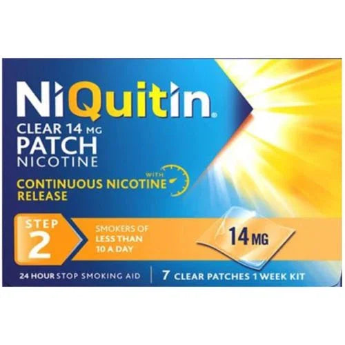 NiQuitin CQ Clear Patches (Step 2) 14mg x 7 - NiQuitin EasyMeds Pharmacy