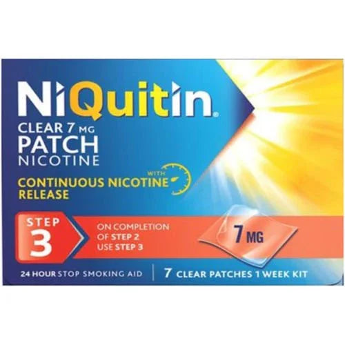 NiQuitin CQ Clear Patches (Step 3) 7mg x 7 - NiQuitin EasyMeds Pharmacy