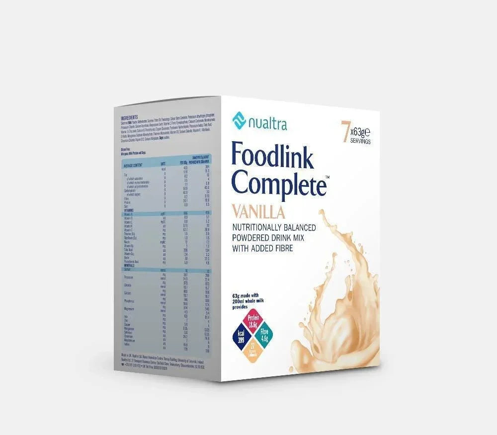 Nualtra Foodlink Complete Powder Vanilla (With FIBRE) (63g x7) - Nualtra EasyMeds Pharmacy