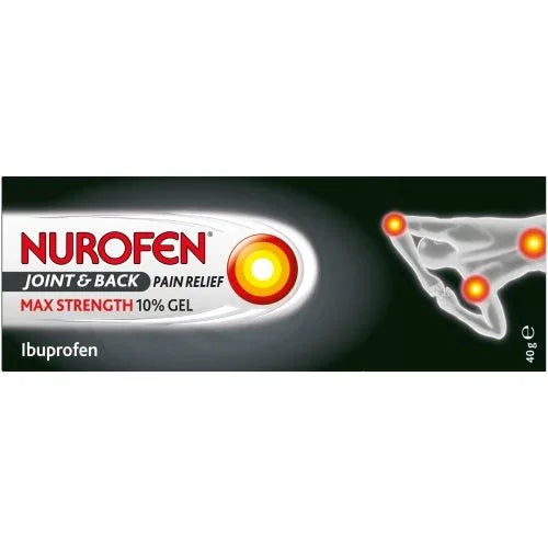 Nurofen Joint & Back Pain Relief Max Strength 10% Gel 40g - Reckitt Benckiser EasyMeds Pharmacy