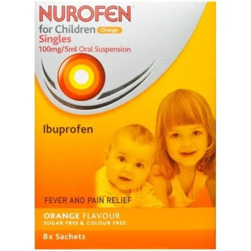 Nurofen Orange Single Sachets x 8 for Children - Reckitt Benckiser EasyMeds Pharmacy