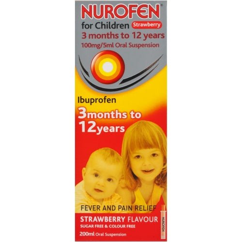 Nurofen Strawberry Flavour Oral Suspension for Children - 200ml - Reckitt Benckiser EasyMeds Pharmacy