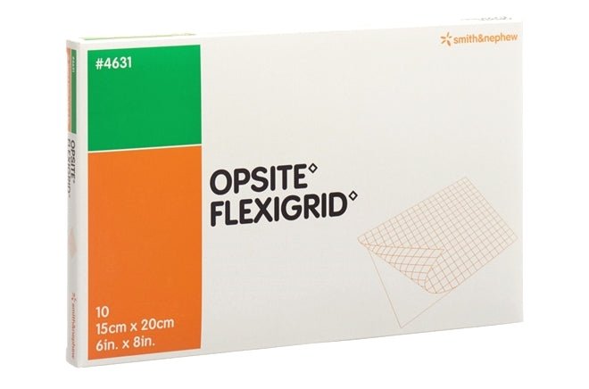 OpSite Flexigrid Adhesive Film 15cm x 20cm x 10 - Smith & Nephew EasyMeds Pharmacy
