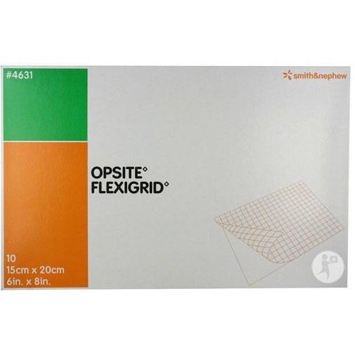 OpSite Flexigrid Adhesive Film Dressings 15cm x 20cm x 5 Dressings - Smith & Nephew EasyMeds Pharmacy