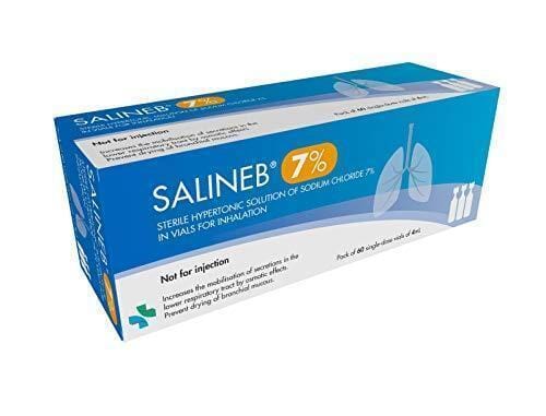 Salineb 7% Hypertonic Saline Solution Sodium Chloride Inhalation Vials 60 x 4ml - Salineb EasyMeds Pharmacy