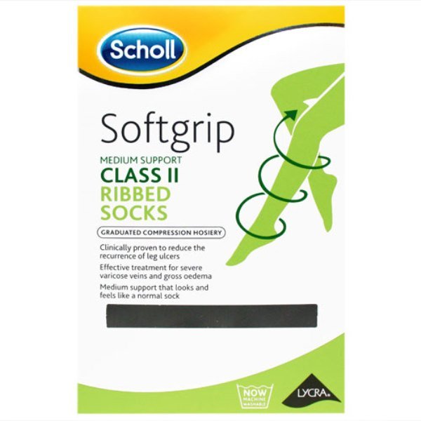 Scholl Softgrip Class 2 Support Socks Black Medium/Large/XL - Scholl EasyMeds Pharmacy