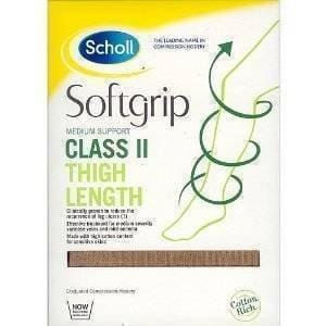 Scholl Softgrip Class 2 Thigh Length Stockings Natural Large Open Toe - Scholl EasyMeds Pharmacy