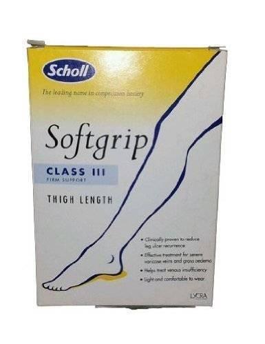 Scholl Compression Stockings CL3 Below Knee Open Toe Natural M