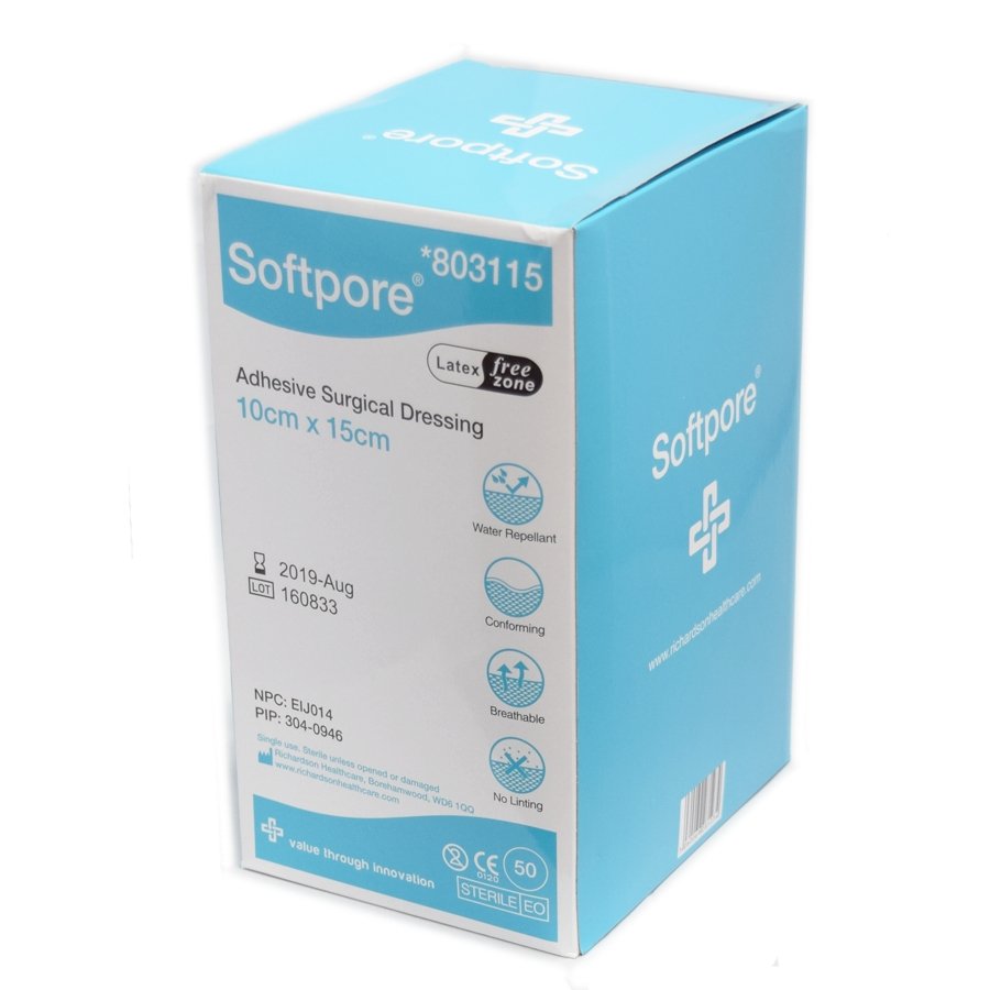 Softpore Dressings 15cm x 10cm | Wounds Ulcers | Adhesive | 803115 - Richardsons Healthcare EasyMeds Pharmacy