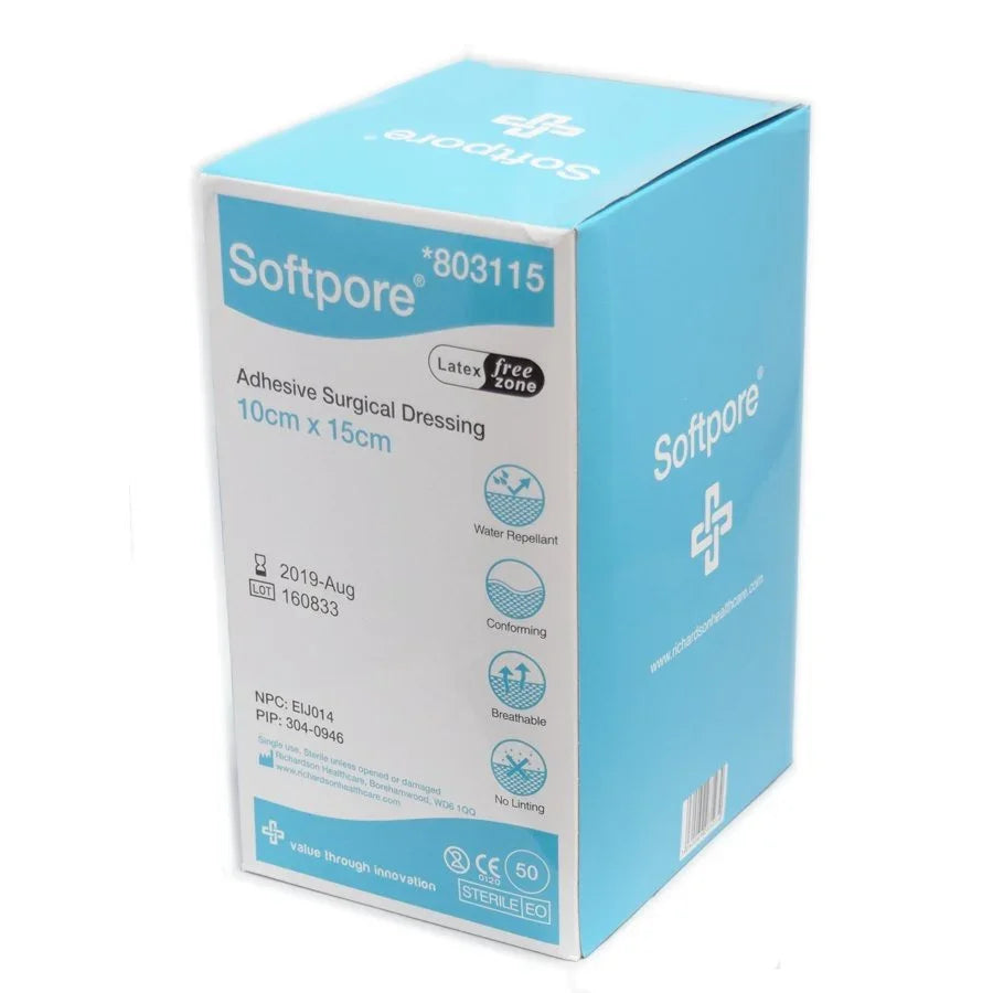 Softpore Dressings 15cm x 10cm | Wounds Ulcers | Adhesive | 803115 - Richardsons Healthcare EasyMeds Pharmacy