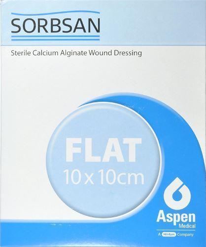 Sorbsan Flat Dressings 10x10cm Sterile Calcium Alginate - Aspen Medical EasyMeds Pharmacy