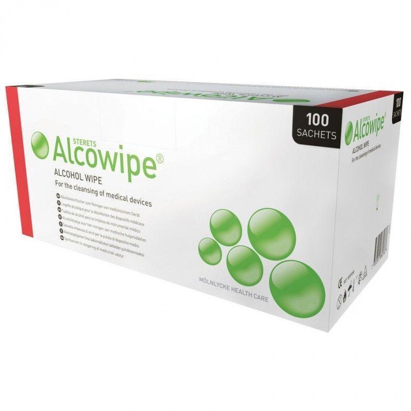 Sterets Alcowipes Sterile Rubber Latex Free Alcohol Wipes x 100 - Molnlycke EasyMeds Pharmacy