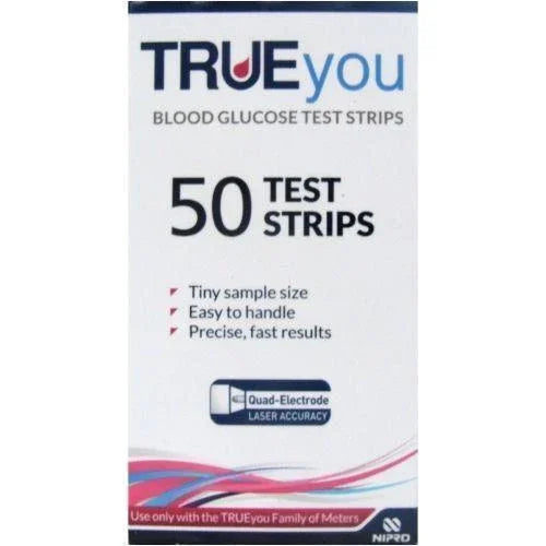 TRUEyou True You Blood Glucose Test Strips x 50 - NIPRO DIAGNOSTICS UK EasyMeds Pharmacy