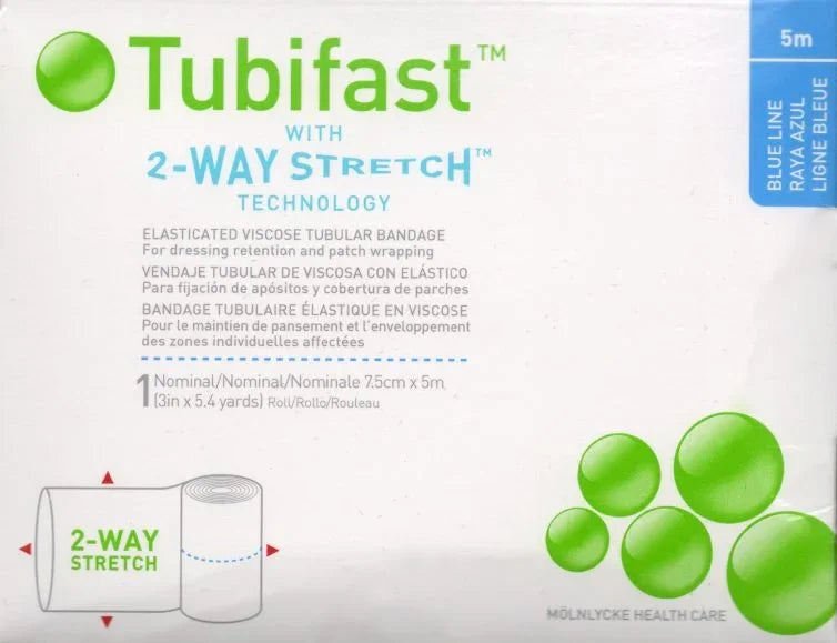 Tubifast Blue Bandage (7.5cm x 5m) by Molnlycke Healthcare - Molnlycke EasyMeds Pharmacy