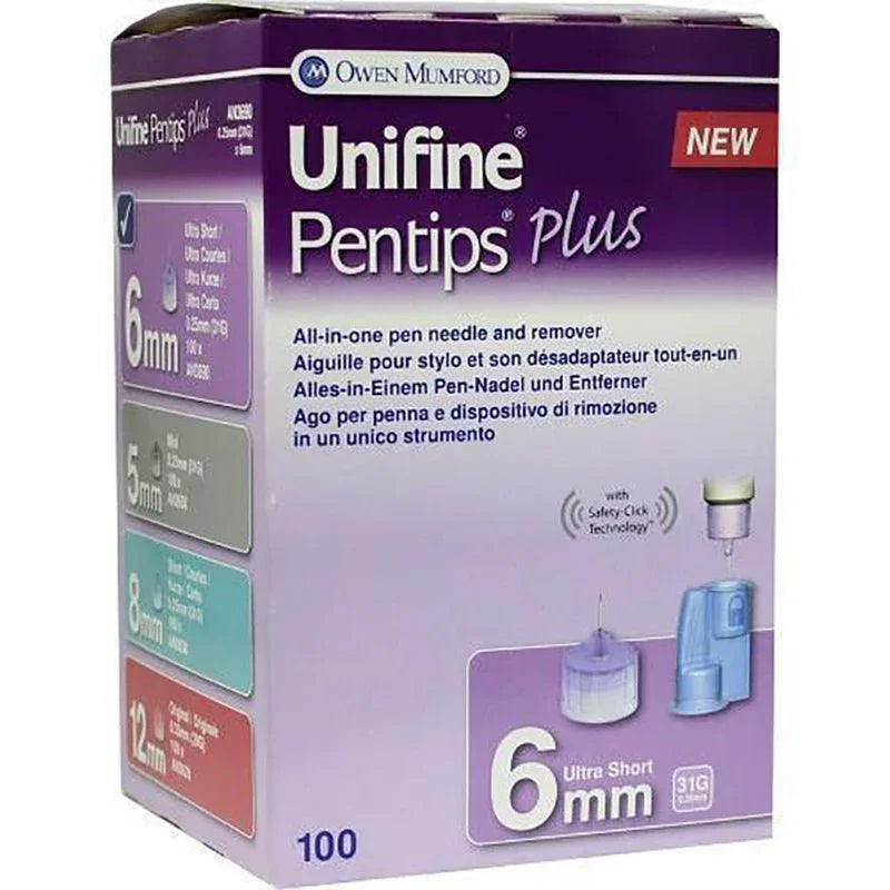 Unifine Pentips Plus 31Gauge Pen Needles 6mm x 100 - Owen Mumford EasyMeds Pharmacy