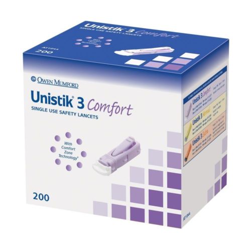 Unistik 3 Comfort Single Use Safety Lancets x 200 - Unistik EasyMeds Pharmacy