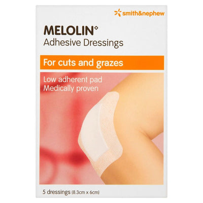 Melolin Adhesive Dressing 8.3cm x 6cm, Sterile (Pack of 5)