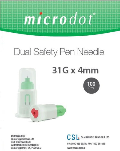 Microdot Dual Safety Needles 4mm 31G x 100
