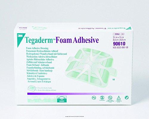 3M Tegaderm Foam Adhesive Dressing, 8.8cm x 8.8cm, Pack of 10 2972222