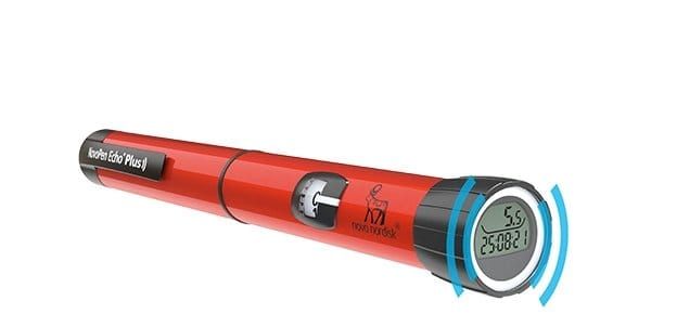 NovoPen Echo PLUS Smart Pen by Novo Nordisk - Measures 1/2 Units Blue or Red -   Novo Nordisk EasyMeds Pharmacy