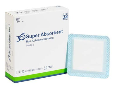 365 Super Absorbent Dressing 10 cm x 10 cm - Pack of 10 (Ref 36590082) -   365 Healthcare EasyMeds Pharmacy