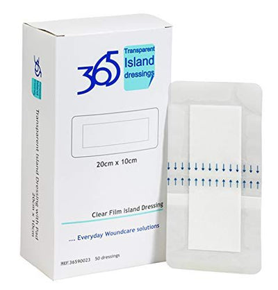 365 Transparent Absorbent Pad Island Dressings 10cm x 20cm -   365 Healthcare EasyMeds Pharmacy