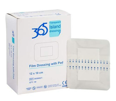 365 Transparent Absorbent Pad Island Dressings 12cm x 10cm -   365 Healthcare EasyMeds Pharmacy