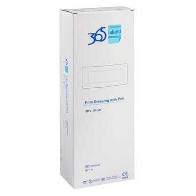 365 Transparent Absorbent Pad Island Dressings 30cm x 10cm x 50 -   365 Healthcare EasyMeds Pharmacy
