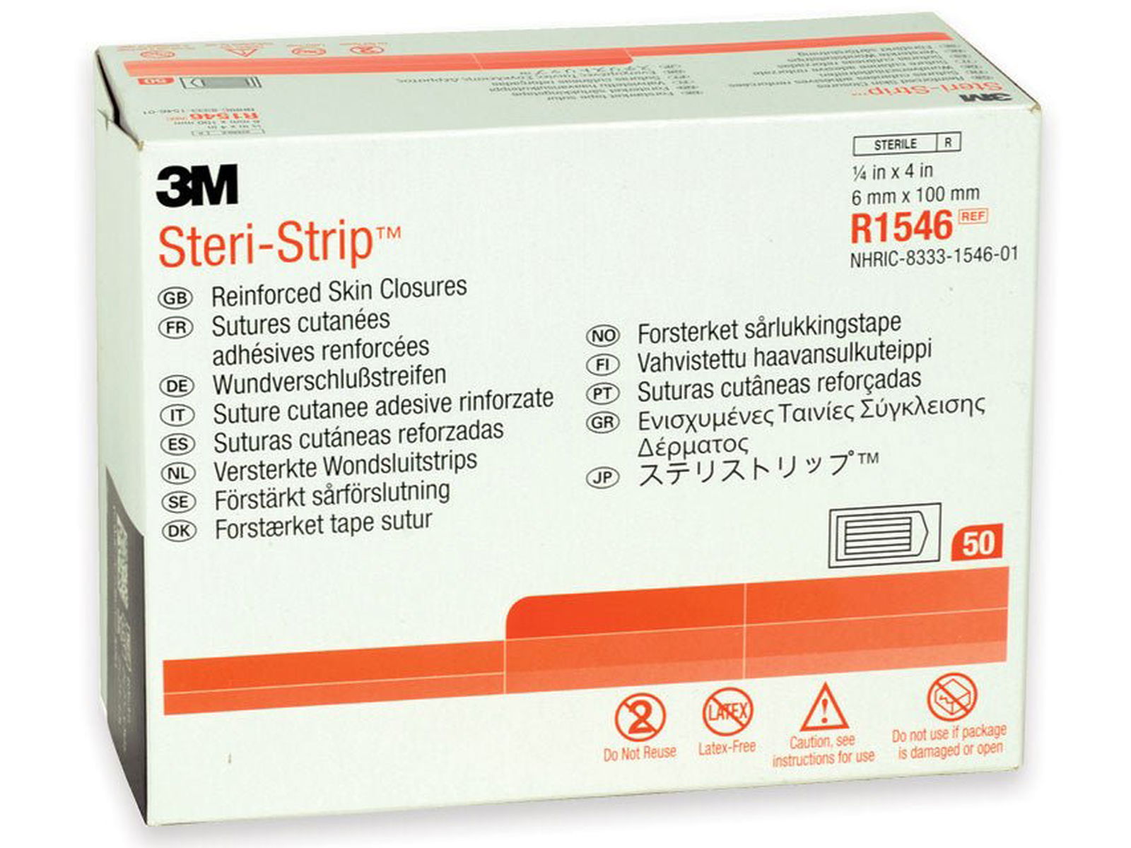 3M Steri-Strip Reinforced Skin Closures, 6mm x 100mm, 50 x 10 Strips (500) -   3M EasyMeds Pharmacy