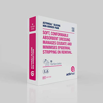 ACTIVHEAL SILICONE FOAM NON-BORDER DRESSING - 10CM X 10CM 4025417