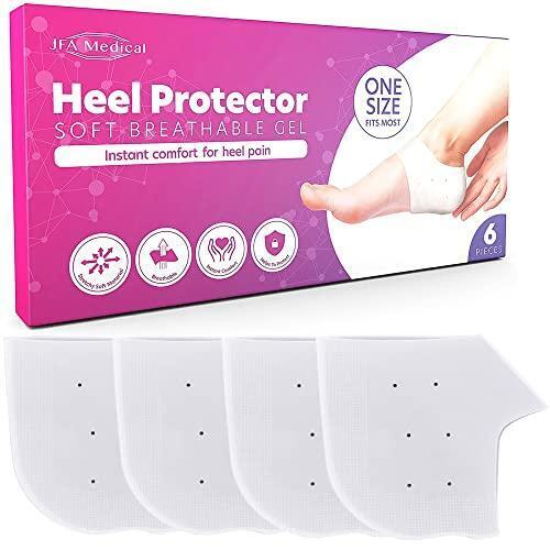 JFA Medical Silicone Gel Heel Protector Blister Prevention Plantar Fasciitis x6 -   JFA Medical EasyMeds Pharmacy