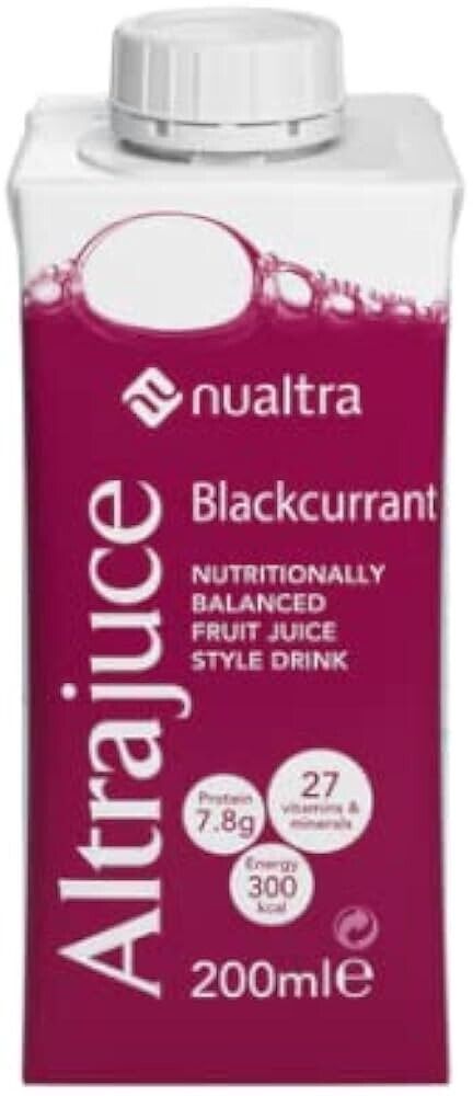 Nualtra Altrajuce High Energy Nutrional Supplement | Blackcurrant | 200ml x 12