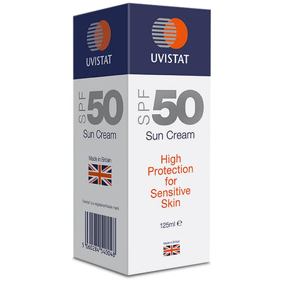 Uvistat Sun Cream SPF50 125ml |Fragrance-Free|All Skin Types|Kids & Adults