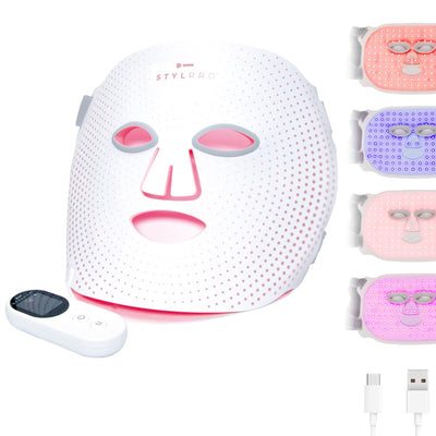 STYPRO Wavelength LED Face Mask - Multi-Mode Skincare with Red, Blue, Near-Infrared Light for Wrinkles, Blemishes - Flexible, Rechargeable, User-Friendly, Designed in UK, Professional-Grade