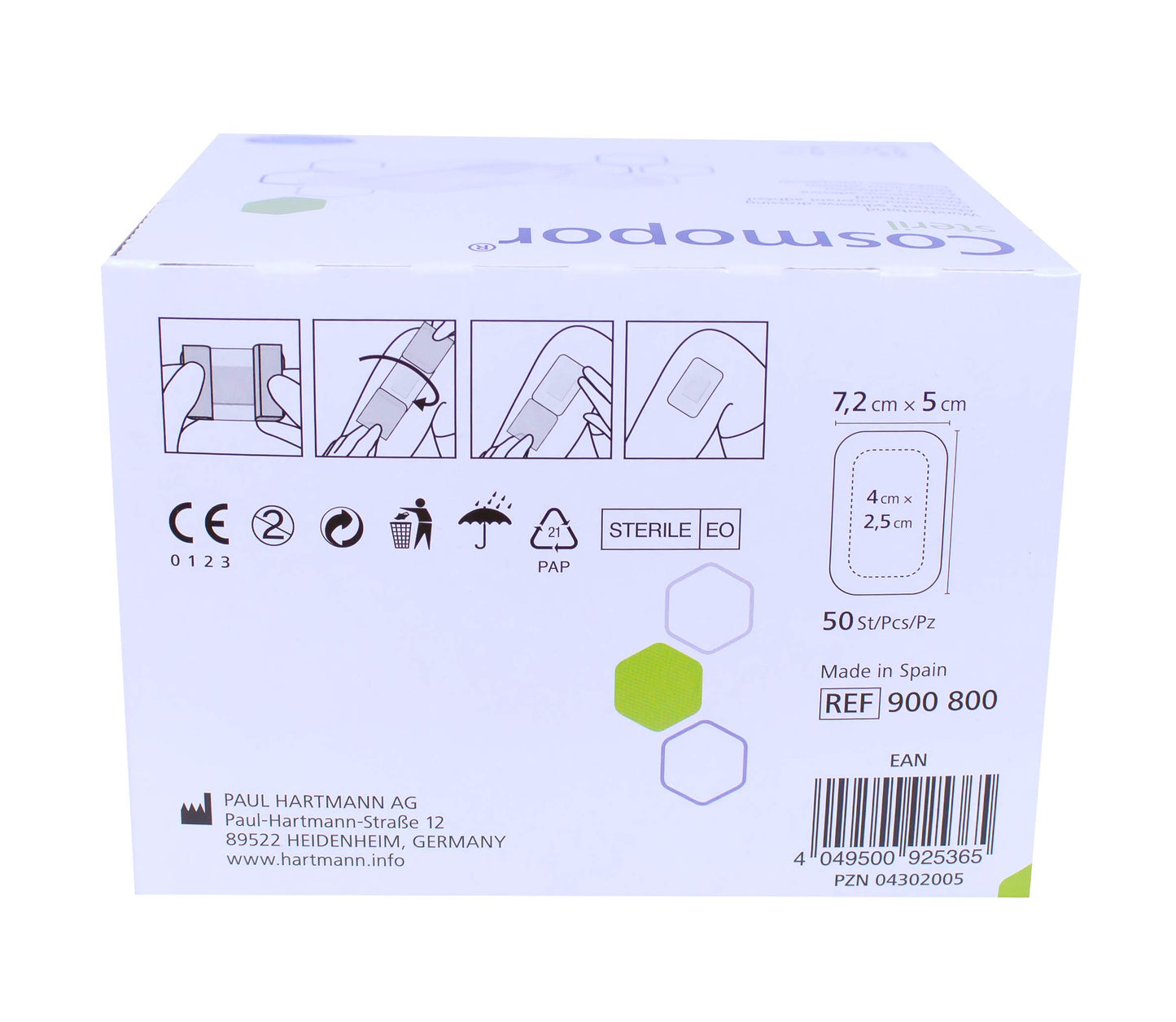 Cosmopor Sterile Wound Dressings 5cm x 7.2cm x 50