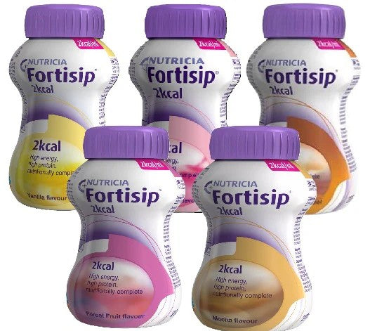 Fortisip 2.0 kcal Milkshake Nutritional Drinks Mixed Flavours 200ml x 24