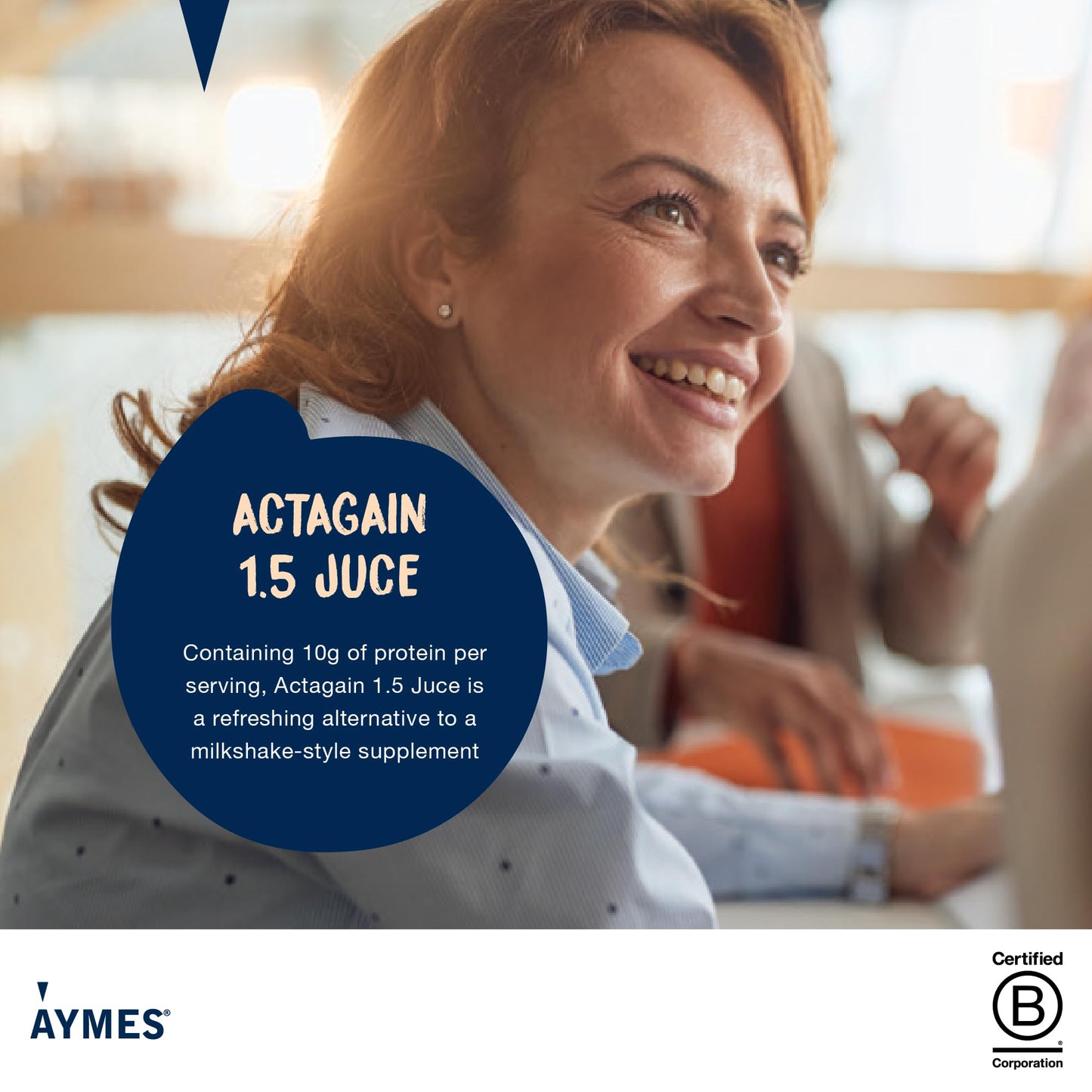 Aymes Actagain Juce | Juice-Style Nutritional Drink | Zesty Orange | 24 x 200ml