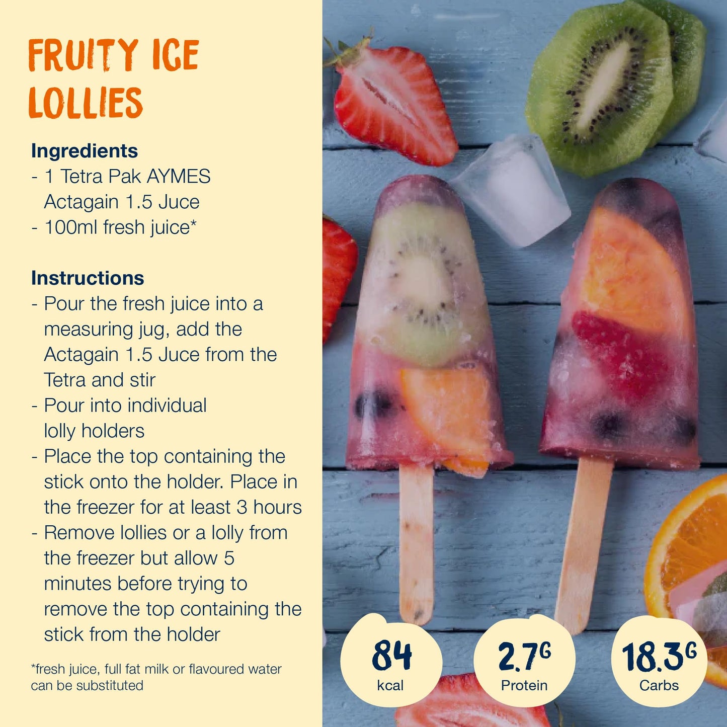 Aymes Actagain Juce | Juice-Style Nutritional Drink | Juicy Peach | 24 x 200ml